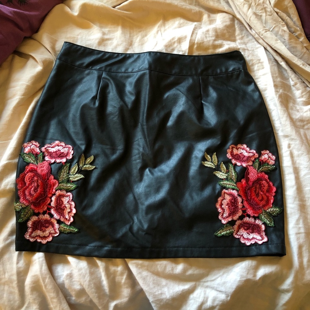 Black leather skirt